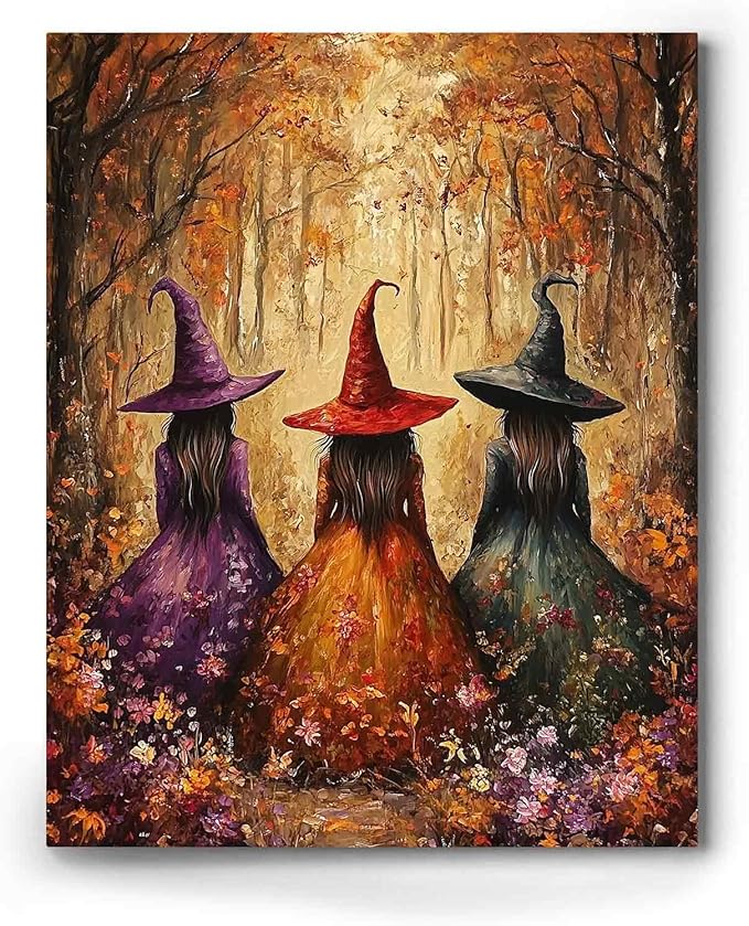 Three Witches in the Flower Forest / 8"L x 10"W