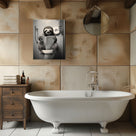 Sloth Reading on the Toilet Wall Art