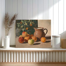 Apples and Rustic Pitcher Still Life Warm Rustic Still Life Painting Wall Art