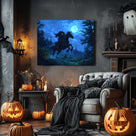 Moonlit Headless Horseman Halloween Canvas Wall Art