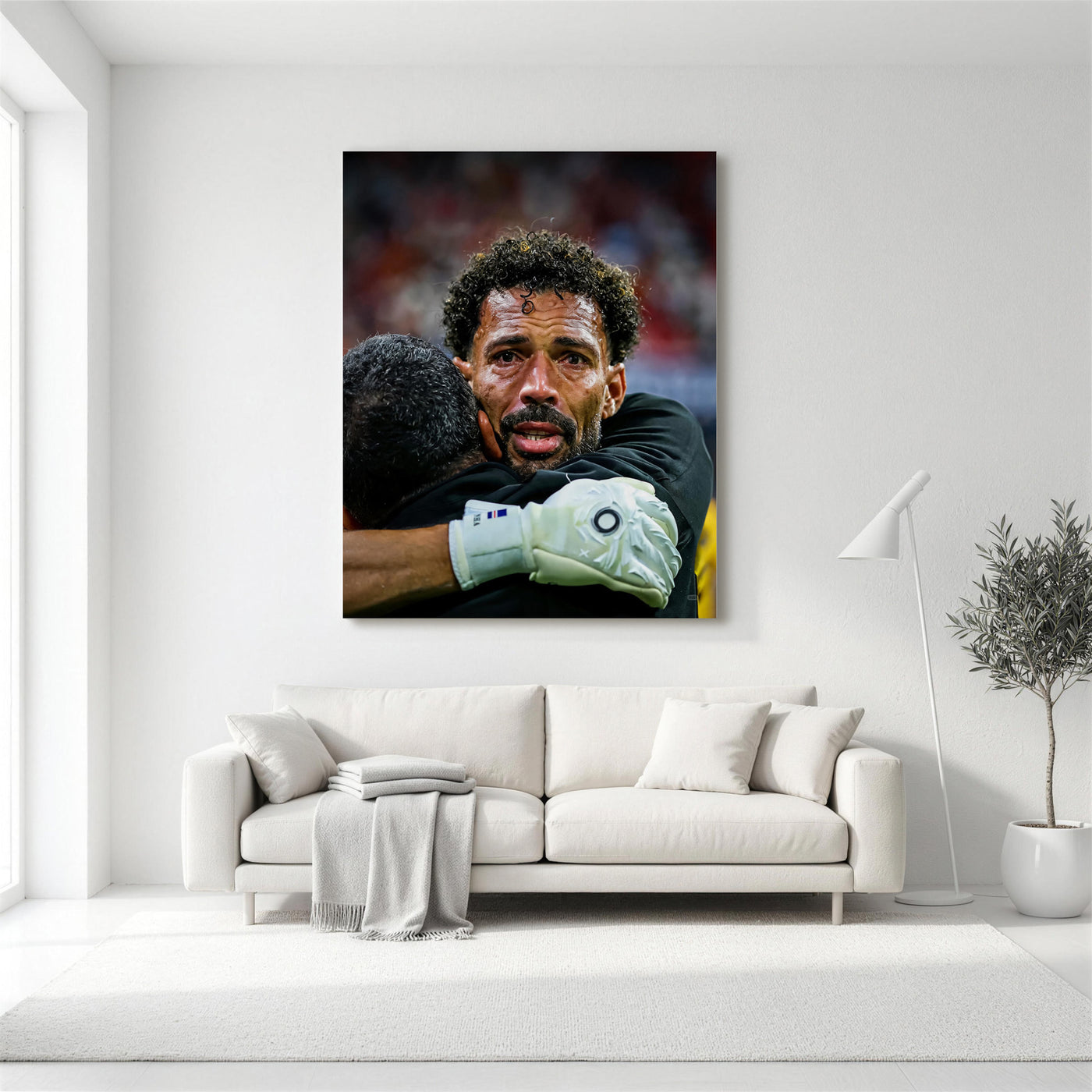 Cape Verde Goalkeeper Emotional Moment Canvas Wall Art – Soccer Portrait Print