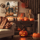 Rustic Pumpkin Harvest Halloween Canvas Wall Art