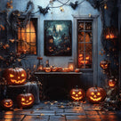 Moonlit Gothic Halloween Landscape Haunted Village Wall Art