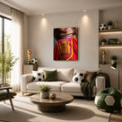 Spain Soccer Crest Kiss Canvas Wall Art – Red and Gold Team Pride Print