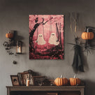 Cute Ghosts in the Cherry Blossom Forest Wall Art