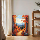 Autumn Mountain Orange Maple Forest Landscape Wall Art