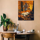 Lamb in all Seasons Canvas Wall Art