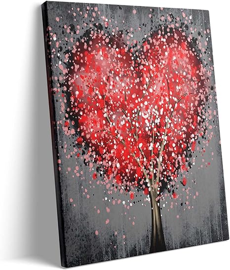 Romantic Heart-Shaped Red Tree