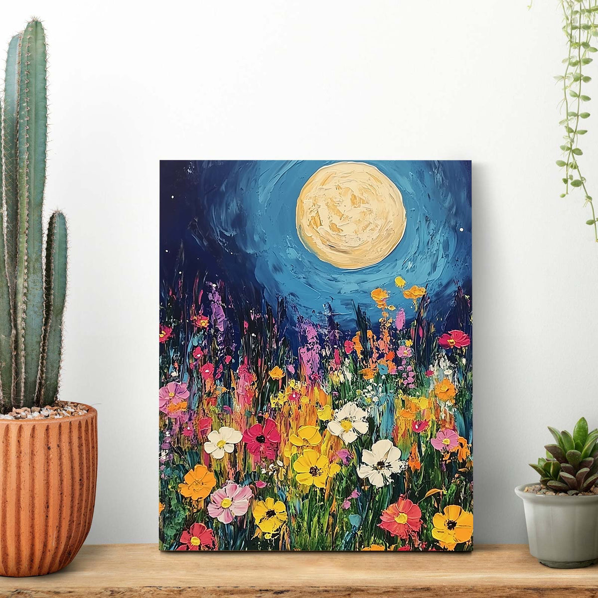 Moonlit Wildflower Meadow Wall Art