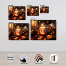Ghostly Pumpkin Porch Halloween Canvas Wall Art