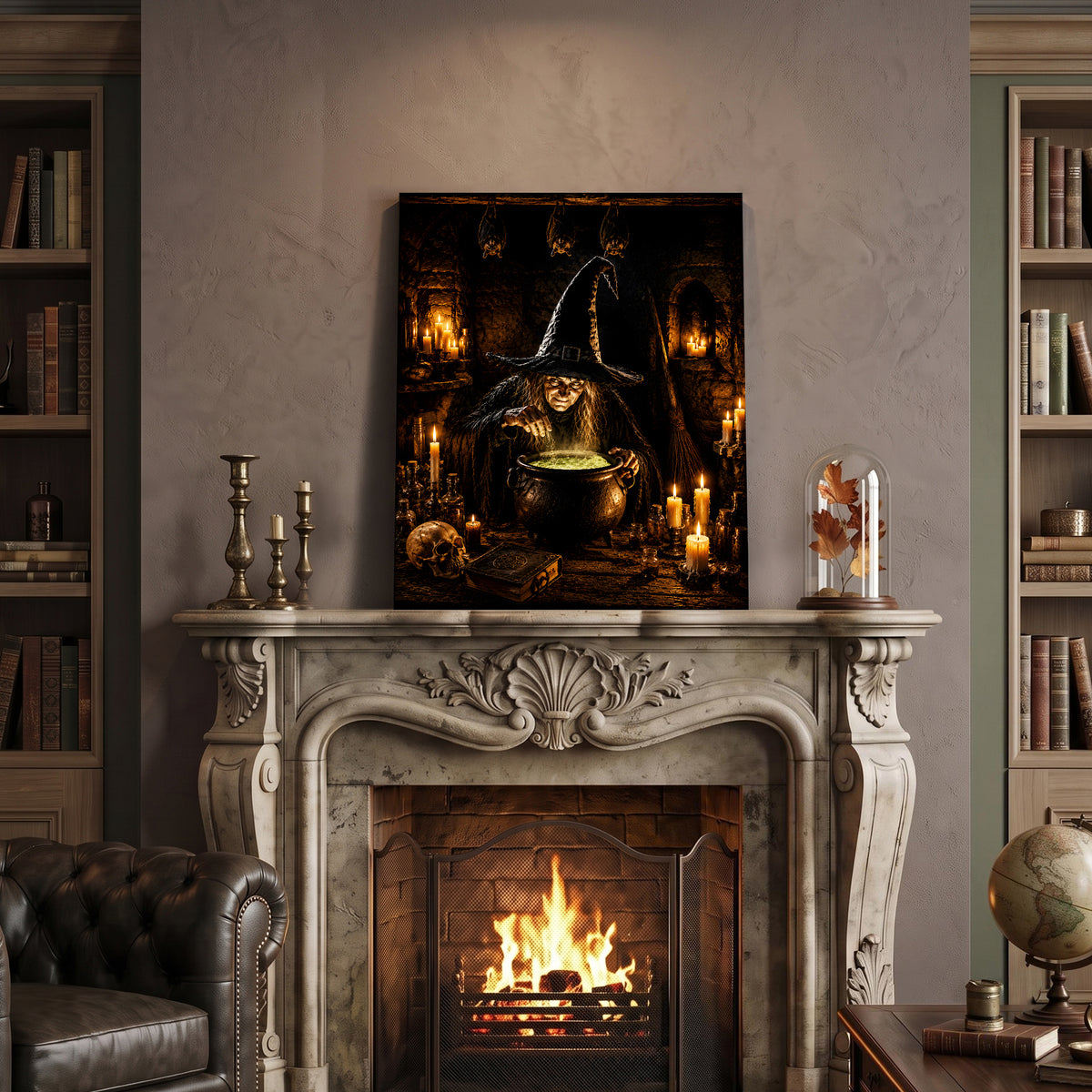 Witch’s Potion Halloween Canvas Wall Art, Gothic Witchcraft Decor
