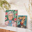 Funny Grandma Floral Portrait Wall Art