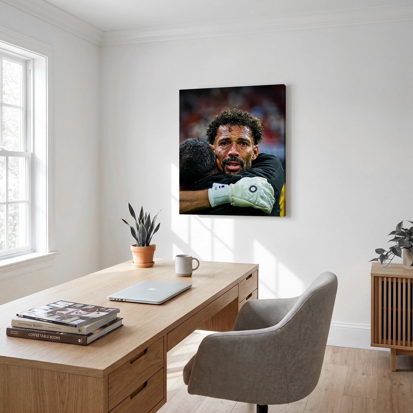 Cape Verde Goalkeeper Emotional Moment Canvas Wall Art – Soccer Portrait Print