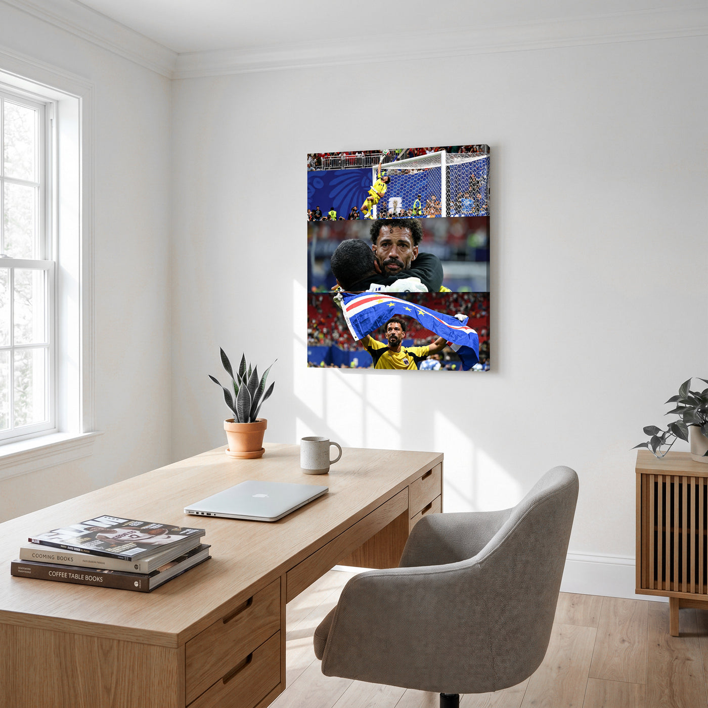 Cape Verde Goalkeeper Emotional Match Moments Canvas Wall Art – Soccer Collage Print