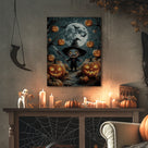 Little Pumpkin Witch Halloween Canvas Wall Art