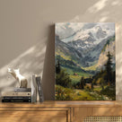 Alpine Mountain Snowy Valley Wall Art