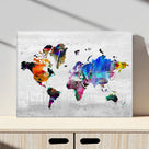 Colorful Abstract World Map Wall Art