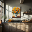Sunflower Bouquet Still Life Oil Painting Wall Art