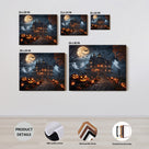 Pumpkinlit Haunted Castle Halloween Canvas Wall Art