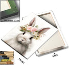 Easter Bunny Canvas Wall Art, Floral Bunny Farmhouse Decor Print Oil Painting Spring Aesthetic Artwork, Rustic Easter Charm Holiday Gift Bedroom Living Room Decoration