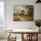 Rustic Countryside Cottage Moody Rural Cottage Path Painting Wall Art