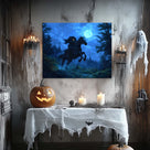 Moonlit Headless Horseman Halloween Canvas Wall Art