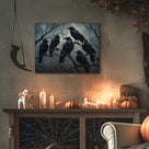 Raven Gathering Halloween Canvas Wall Art