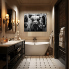 Funny Farm Highland Cow in the Laundry Room Photography Art Animal Wall Art