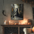 Witch’s Midnight Cat Parade Halloween Canvas Wall Art