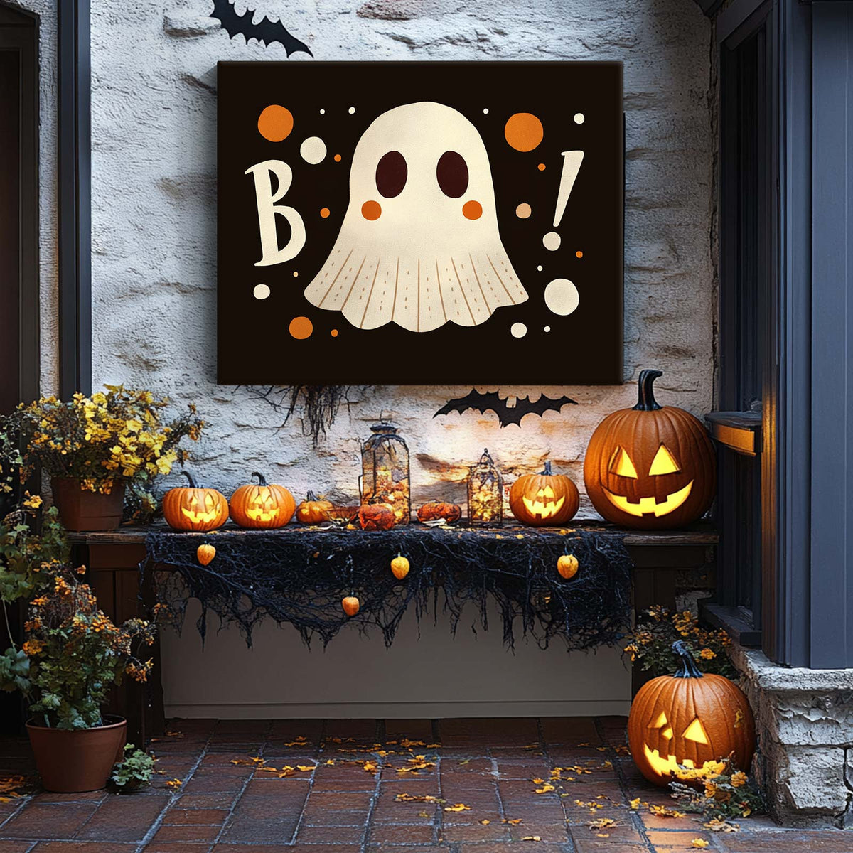 Cute Halloween Ghosts and Friends Wall Art