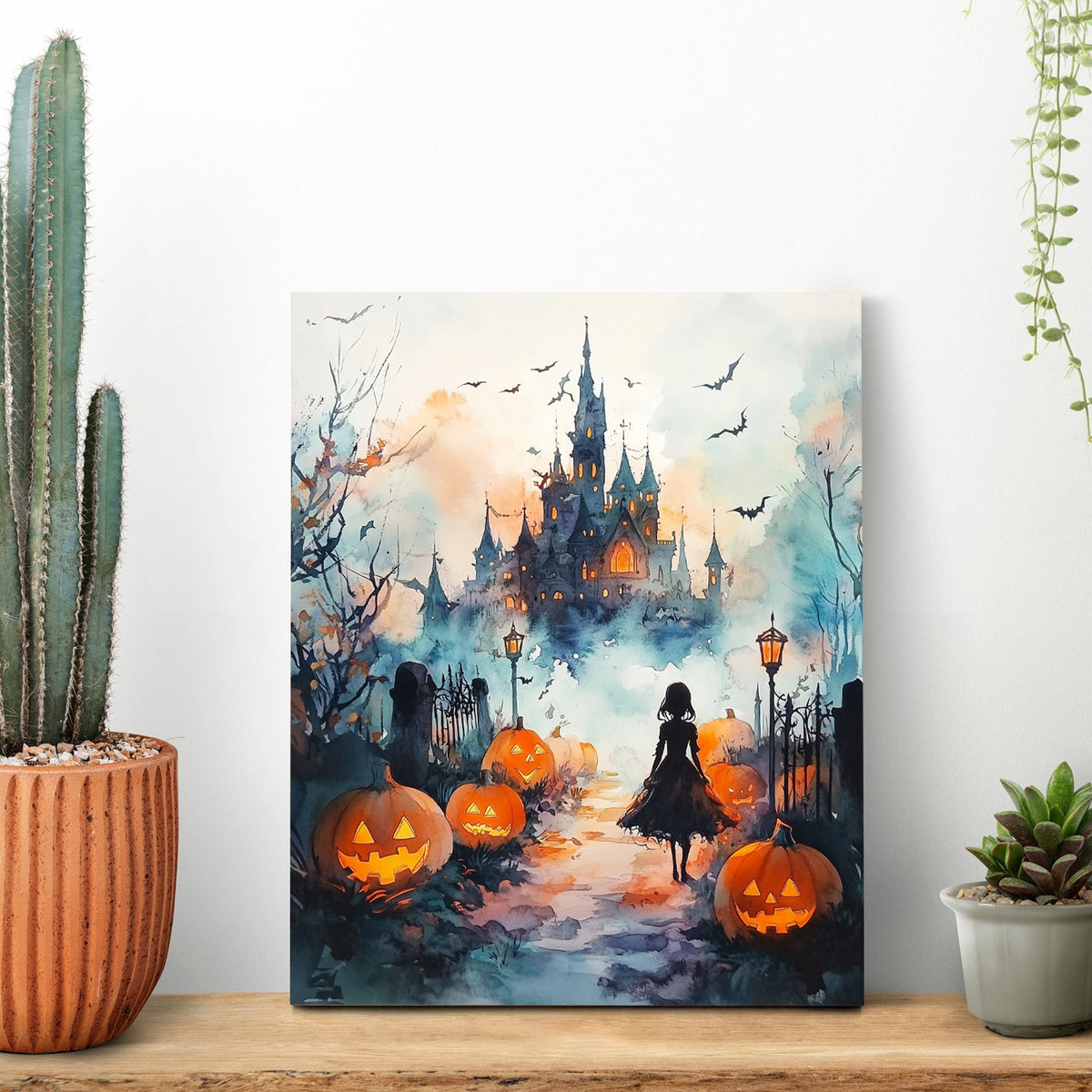 Haunted Castle and Jack-O’-Lanterns Halloween Wall Art