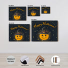 Happy Halloween Pumpkin Witch Canvas Wall Art