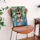 Bold Pop Art Botanical Portrait Painting Colorful Floral Fashion Wall Art