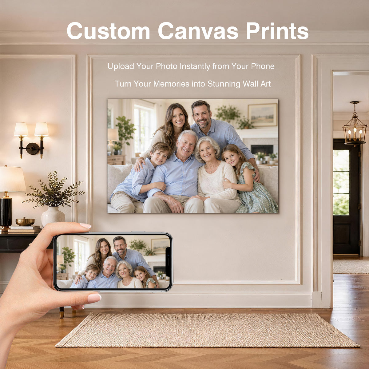 Personalized Family Canvas Print – Custom Family Photo Wall Art
