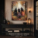 Autumn Coven Walk Halloween Canvas Wall Art