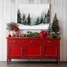 Snowy Pine Forest Canvas Wall Art, Winter Woodland Landscape Artwork for Living Room, Bedroom and Entryway