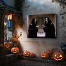 Mirror Scream Horror Canvas Wall Art – Spooky Halloween Bathroom Decor