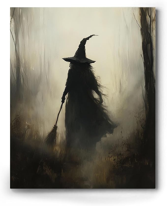 Witch with a Broomstick / 8"L x 10"W