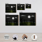 Moonlit Haunted Meadow Halloween Canvas Wall Art