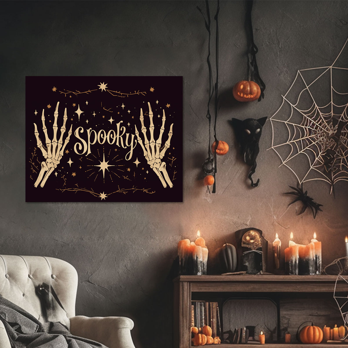 Spooky Skeleton Halloween Wall Art