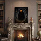 Evil Pumpkin Halloween Canvas Wall Art, Spooky Jack-o’-Lantern Decor