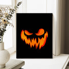Fiery Jack-o’-Lantern Halloween Canvas Wall Art