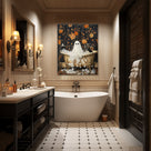 Cute Ghost in the Bathtub Halloween Wall Art