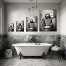 Sloth Reading on the Toilet Wall Art