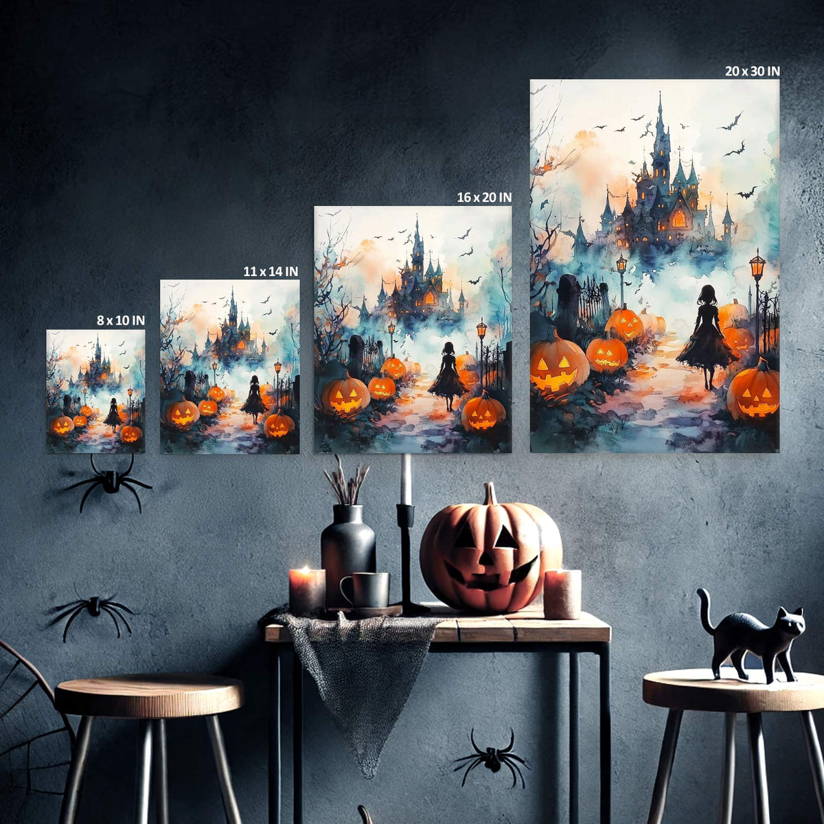 Haunted Castle and Jack-O’-Lanterns Halloween Wall Art