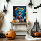 Little Zombie’s Halloween Night Canvas Wall Art for Kids