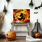 Witch’s Flight Under the Halloween Moon Canvas Wall Art