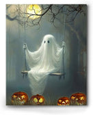 Spooky Ghost in Pumpkin Garden