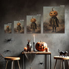 Vintage Gothic Pumpkin Head Halloween Painting Head Scarecrow Wall Art