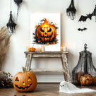 Pumpkin Flame Halloween Canvas Wall Art